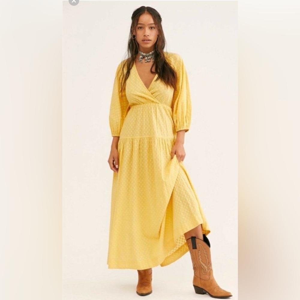 Free People Sunny Yellow Maxi Dress